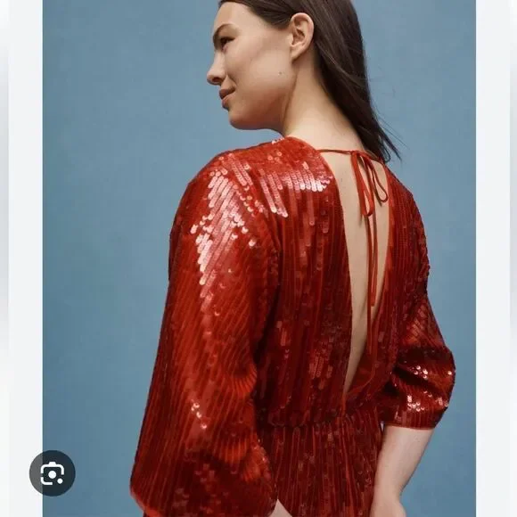 J Crew Sequin V Back Midi Dress NWT